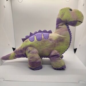 Plush Stuffed Dinosaur Toy Purple Green Tie Dye Soft Cute Childrens Gift 10 in